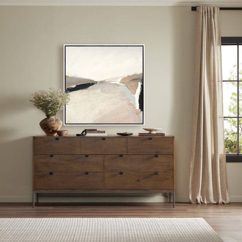 Desert No. 2 Painting by Melanie Biehle, White Maple Canvas Floater Framed, 40" H x 40" W