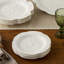 Ensemble de 4 assiettes à salade 3-D chou blanc Le Jardin - Assiettes en grès ivoire sculpté - Vaisselle traditionnelle