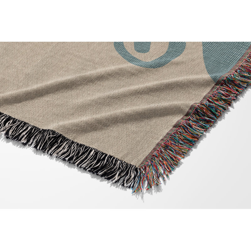 Couverture 100% coton African Tribal, Jeté, Bleu/beige
