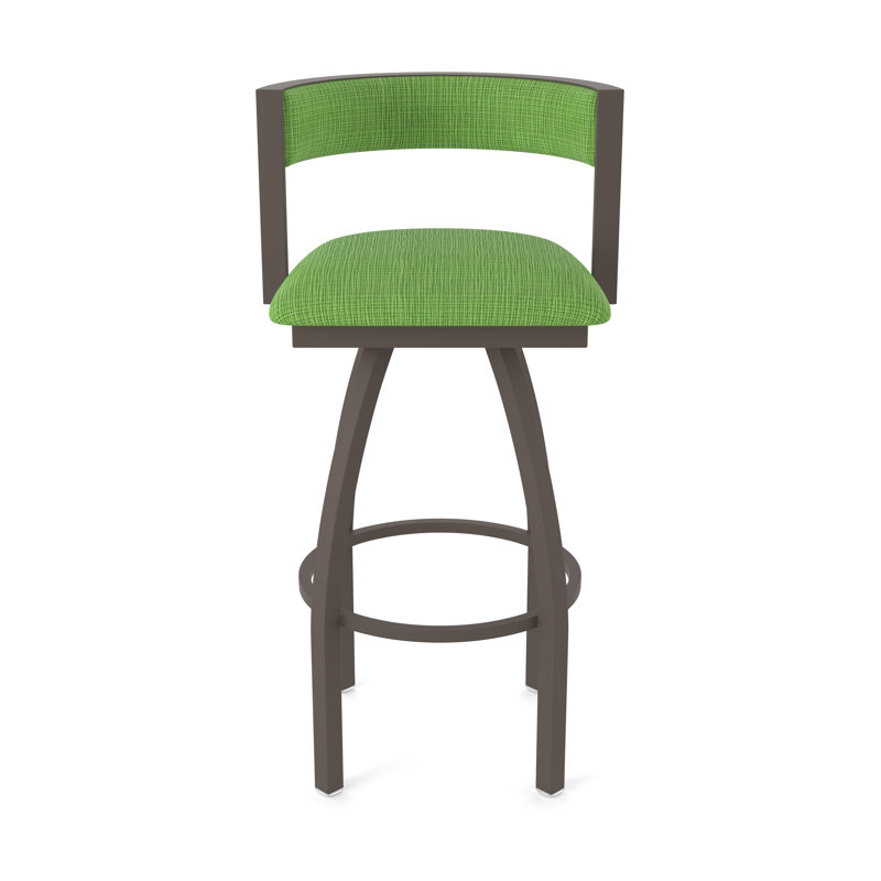 Tabouret Artémis, Tissu - perroquet graphique, Bronze, Tabouret de bar (siège d'une hauteur de 36 po)