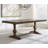 74.8-Inch Long Vintage Farmhouse Dining Table For 6-8 People, 6.23 Ft Rustic Kitchen Table With Sturdy Wooden Frame, Features Weathered Walnut Textured Tabletop, T-Shaped Carved Solid Wood Double  Pedestal Legs, Non-Extendable, Dark Brown