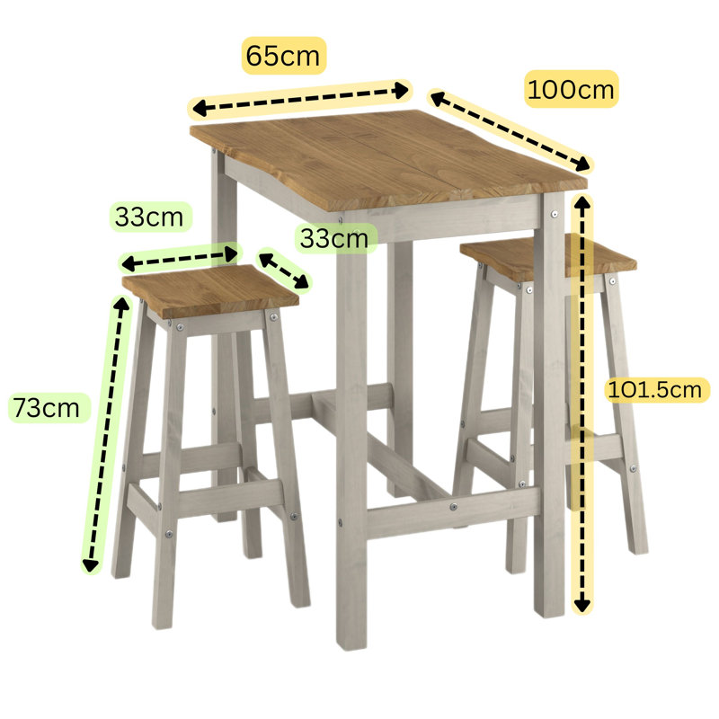 Stearns 4 - Person Counter Height Dining Set, 39.25 x 39.25 x 25.50cm, Grey