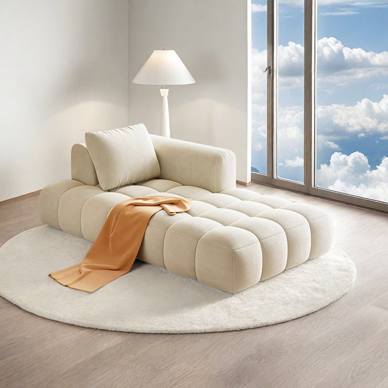 Peyo, Velours côtelé beige, Orienté à gauche (vu de face)
