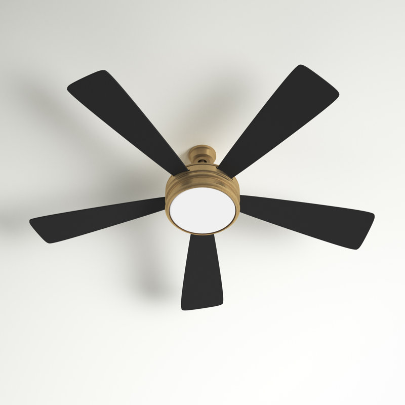 Braxton Satin Brass 52" Ceiling Fan with LED Light and Remote