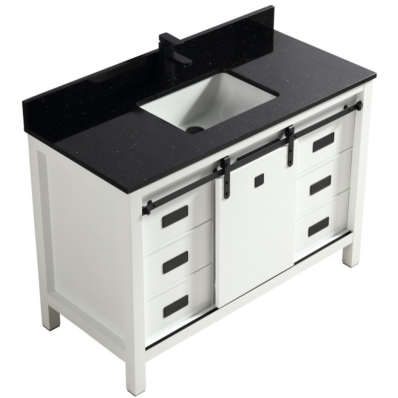 Base de meuble-lavabo simple 47 po seulement, Blanc
