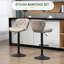 Robelmont Swivel Upholstered Adjustable Height Counter Stool with Metal Frame-631355774