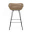Tabouret de bar 29,25 po en osier et fer à dossier bas brun clair avec ensemble beige (ensemble de 2)
