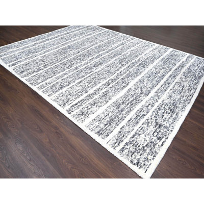 Tapis oriental rectangulaire noir en laine noué à la main 10 pi 3 po x 14 pi 1 po - MOA10284183
