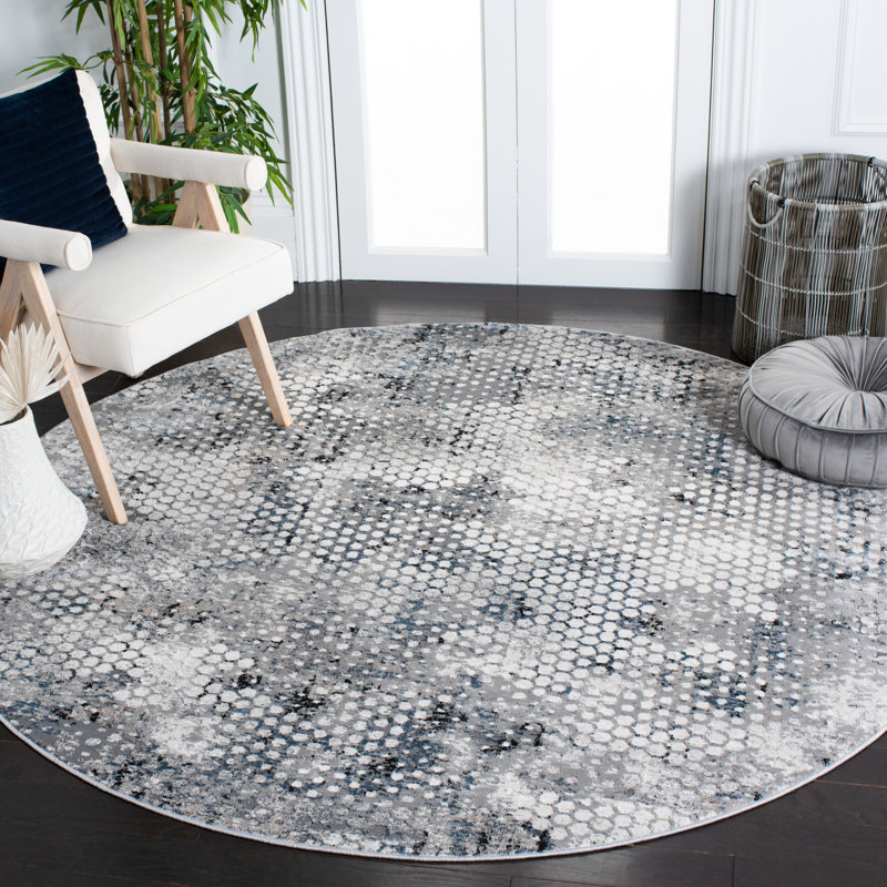 Tapis abstrait Mackinaw Performance, Rond 6 pi 7 po