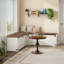Banquette d'angle de 160 cm avec rangement, banquette en bois en forme de L, 550 litres, idéale pour l'entrée, la salle à manger ou les toilettes, blanc rustique