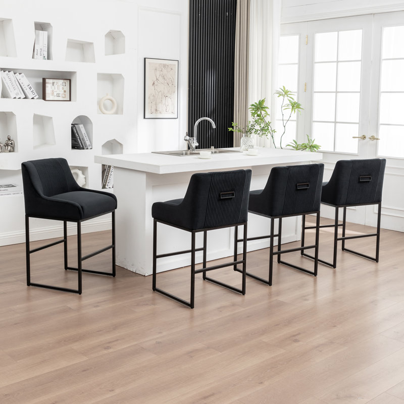 Maghull Upholstered Counter Stool, Black