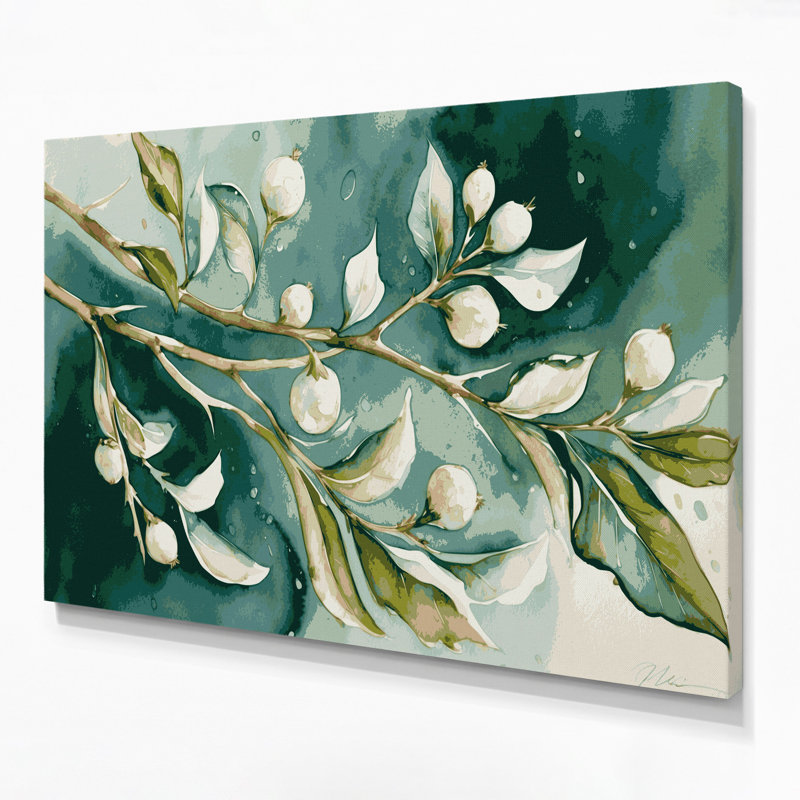 Art mural sur toile vert, H 24 po x l 36 po