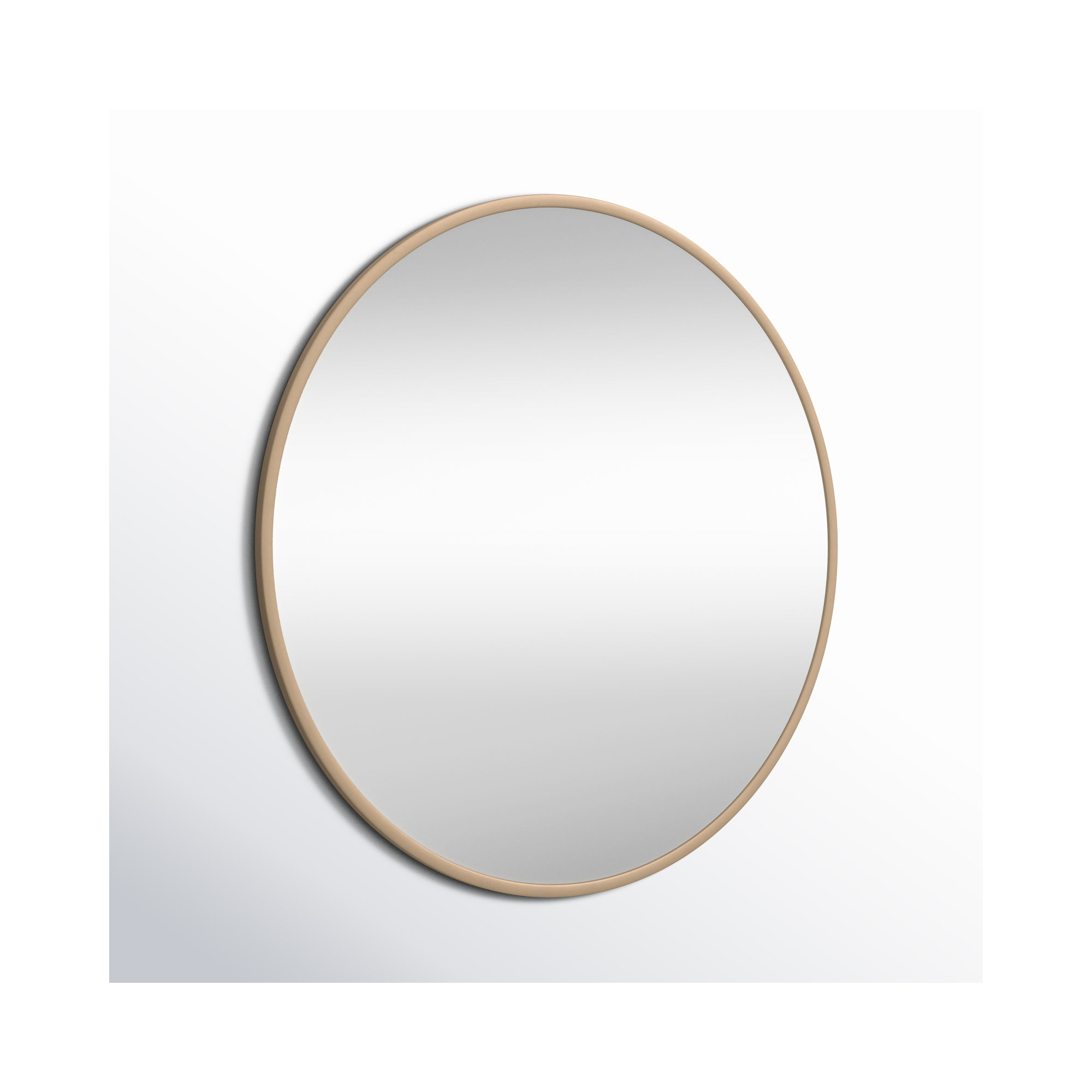 Sabine Metal Round Wall Mirror, 21" x 21", Brass