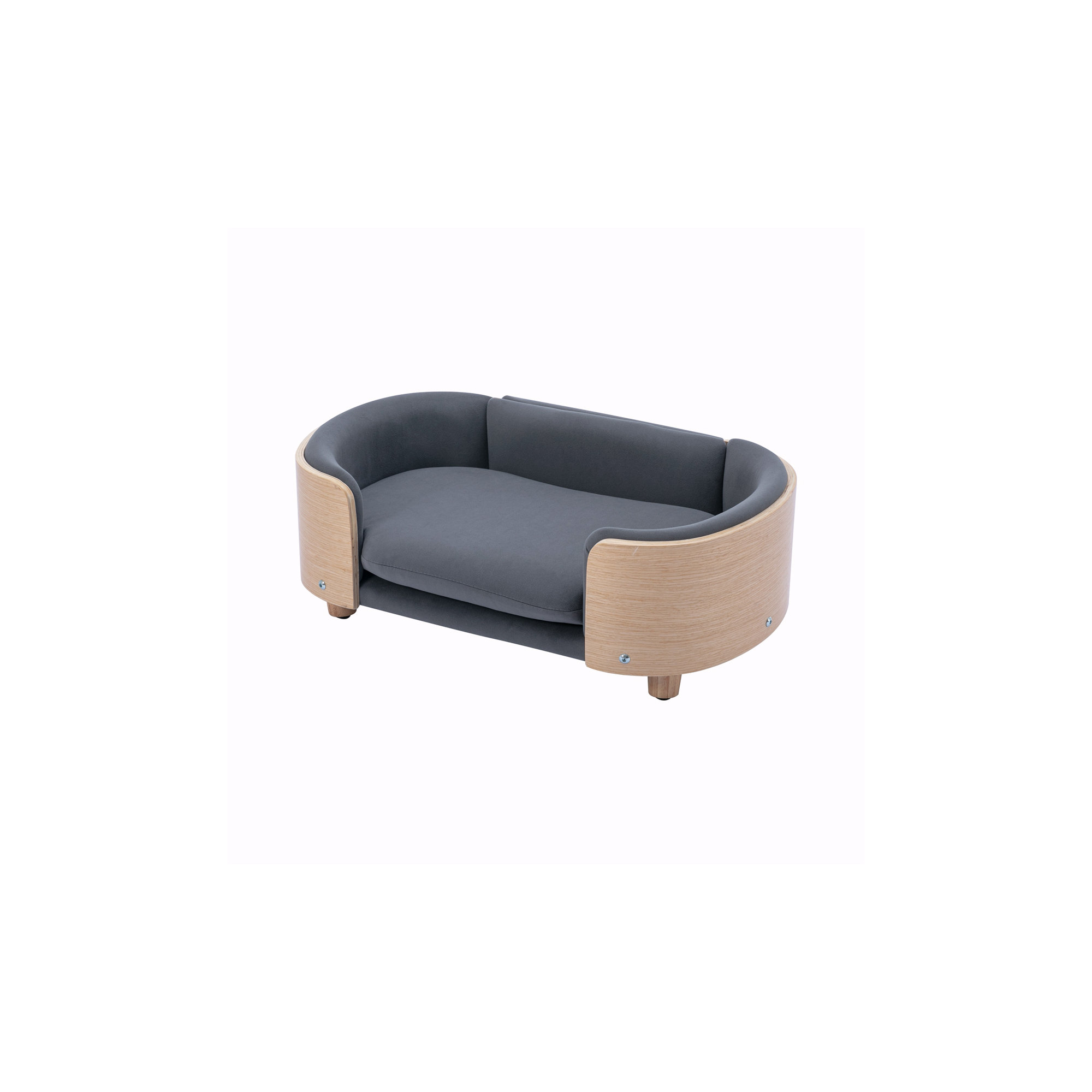 Inira Memory Foam Pet Bed, 30.7" W x 20.08" D x 9.85" H, Dark Gray/Natural