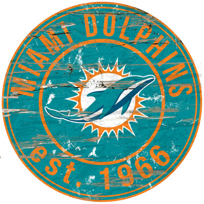Décoration murale rond à cercle patiné nfl