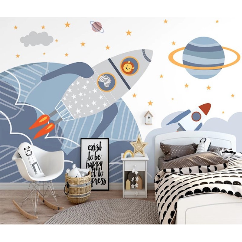 Papier peint amovible Rockets Neptune Planets, L 9 po x l 15 po