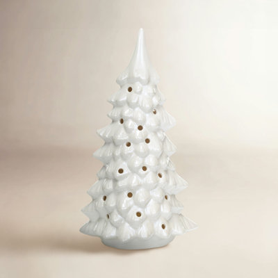 Lighted Stoneware Tabletop Tree