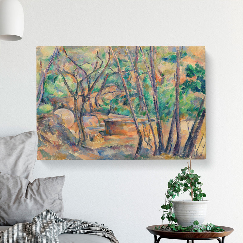 Millstone And Cistern by Paul Cezanne - Wrapped Canvas Painting, 35cm H x 50cm W x 3cm D
