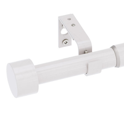 Lachina Arnel 1 Inch Window Curtain Rod with Aluminium Finials, Single Curtain Rods for Windows
