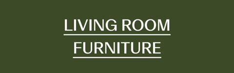 Living Room Furniture text on olive green background