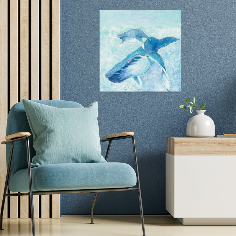 Art de bord de mer, baleine bleue, H 18 po x l 18 po