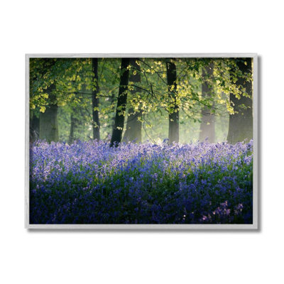 " Floral Lavender Field Morning Tree Forest Light " by Adelino Goncalves Painting