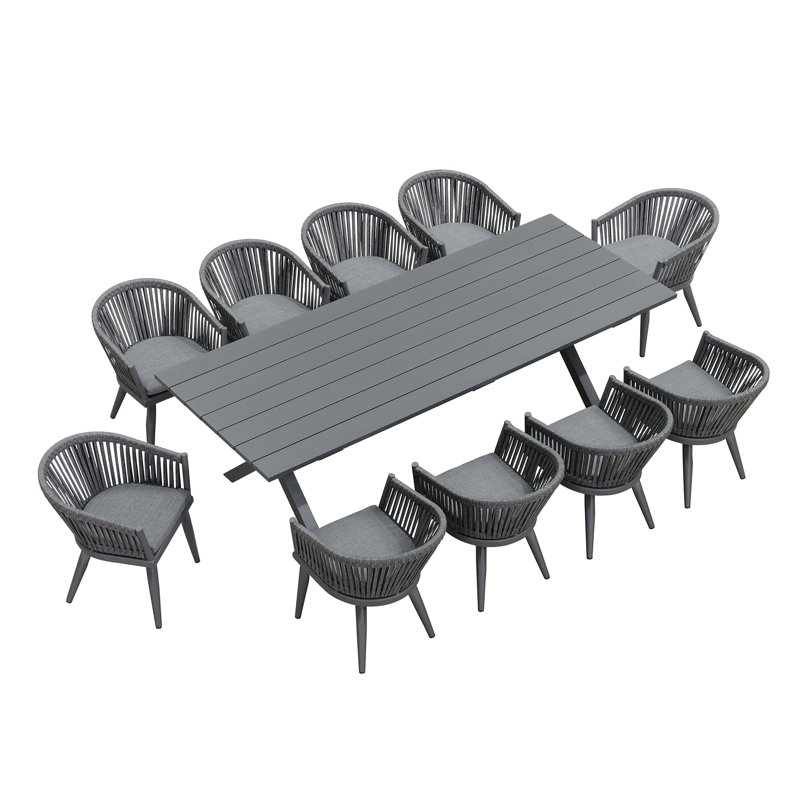 Ensemble repas rectangulaire avec coussins, 10