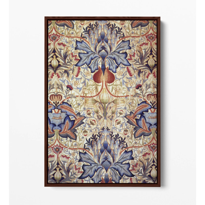 Acanthus by William Morris Walnut Floater Frame Canvas Wall Art, 30.48cm H x 20.32cm W