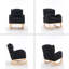 Chaise berçante en tissu Teddy avec pieds en bois paquet-1707921475