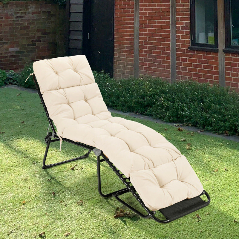 Outdoor 4'' Chaise Lounge Seat Back Cushion, Beige