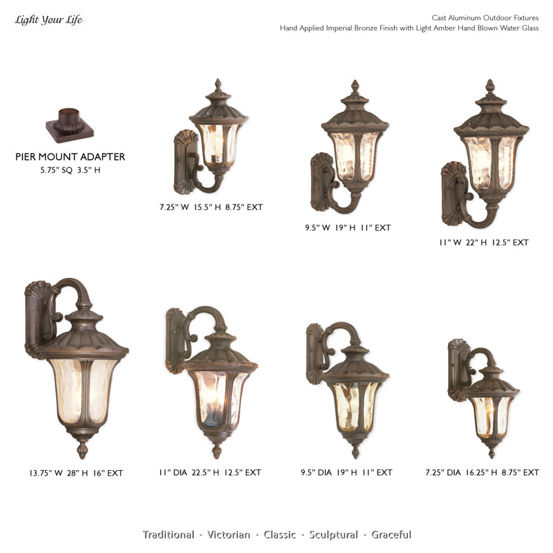 Arelene Wall Light, 19" H x 9.5" W x 11" D, Imperial Bronze