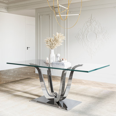 Tempered Glass Top  Dining Table