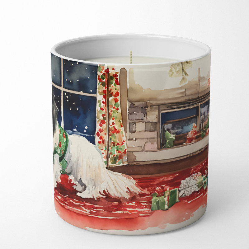 Bougie de Noël parfumée avec support en céramique