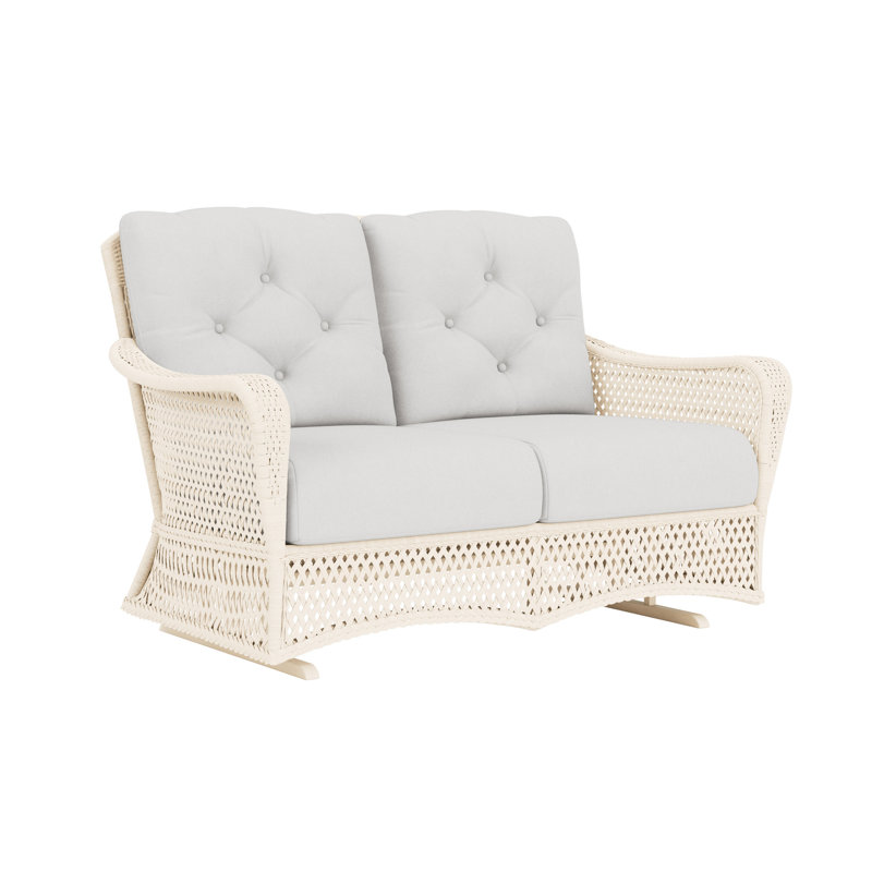 Grand Traverse Outdoor 2 - Seat Loveseat, Caramel, Canvas Natural Sunbrella® Canvas