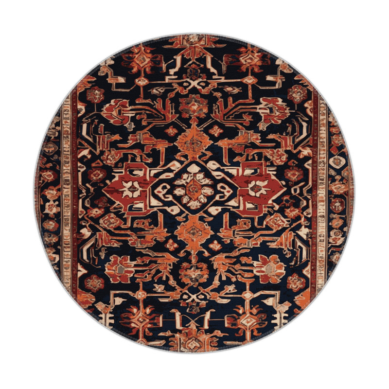 Tapis turc intérieur et extérieur brun, Rond 5 pi