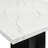 7pc Dining Set Rectangular Marble-like Tabletop Dark-finished Base Upholstered Chairs