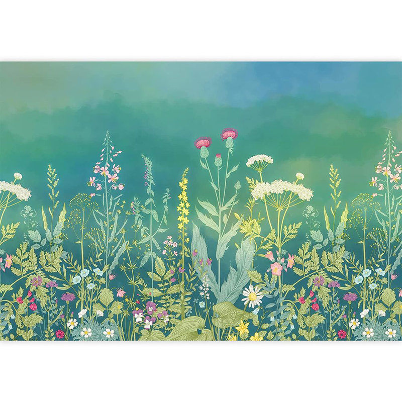 Abstract Floral Peel & Stick Floral Border, 100" L x 144" W