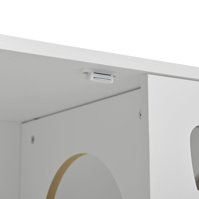 Armoire pour chat moderne en bois avec griffoir en sisal, litière pour chat avec rangement, table d'appoint blanc crème