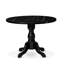 Table de salle à manger ronde A avec plateau à motif de treillis en marbre noir, 42 po x 42 po, finition noire-2007510440