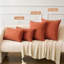 Paquet de 2 housses de coussins décoratifs en chenille orange brûlé pour canapé-lit