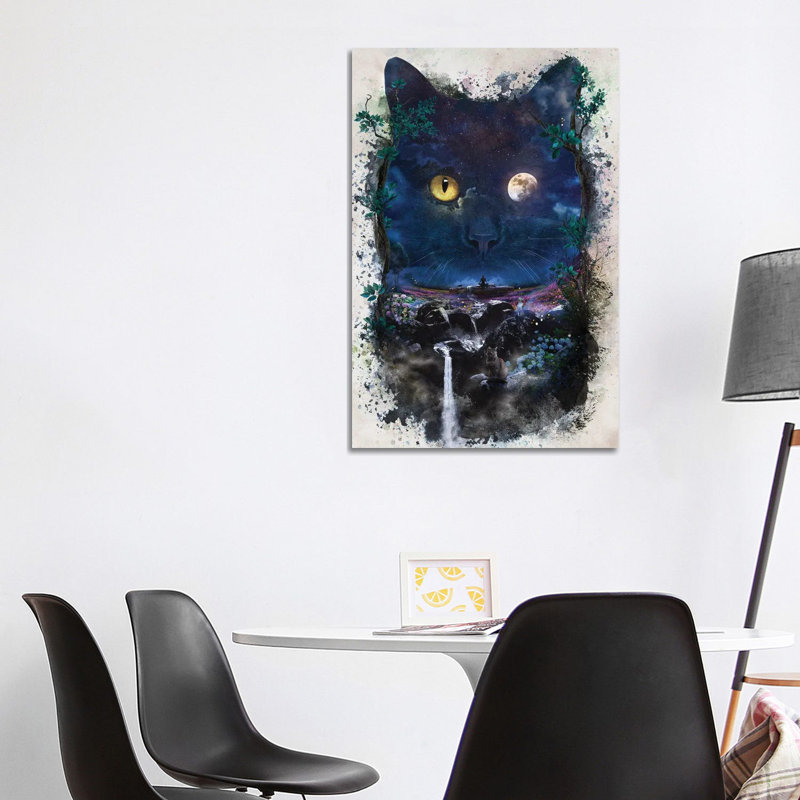 Night Cat by Barrett Biggers - Painting on Canvas, Wrapped Canvas, 101.6cm H x 66.04cm W x 3.81cm D