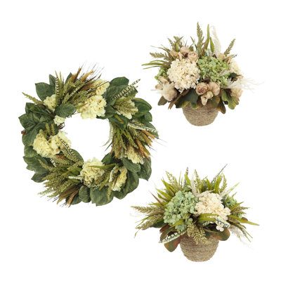 Rustic Hydrangea Fall Bundle with  and Floral Arrangements