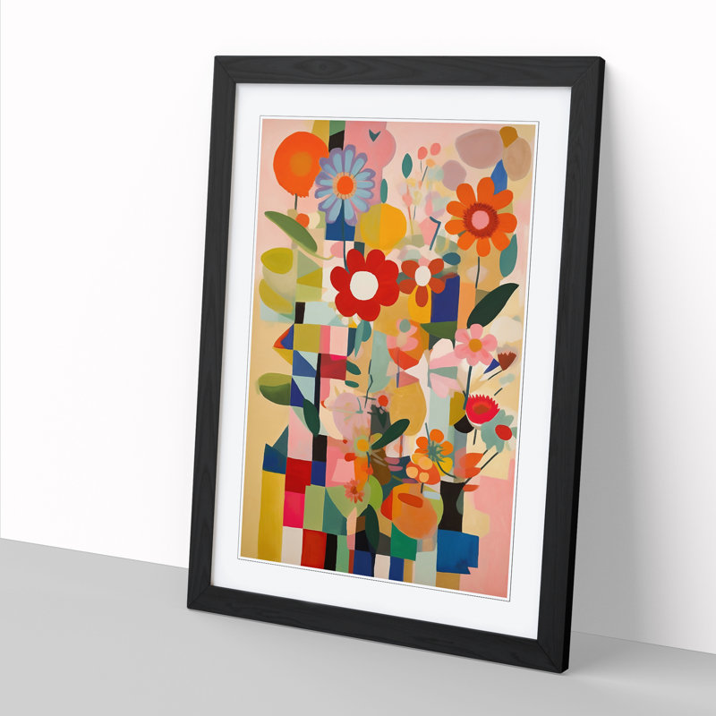 FRM-V0523-1655X Orphism Flowers Vol.3 1 Piece Wall Art, 34cm H x 25cm W x 2cm D, Black