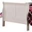Lit double à finition blanche, structure en bois avec 3 lattes, sommier tapissier nécessaire, pin massif et Pb, roulement de 330 lb, profondeur de 85 po, largeur de 56 po, lit de 47 po de hauteur avec finition, construction Kd lb / fb,