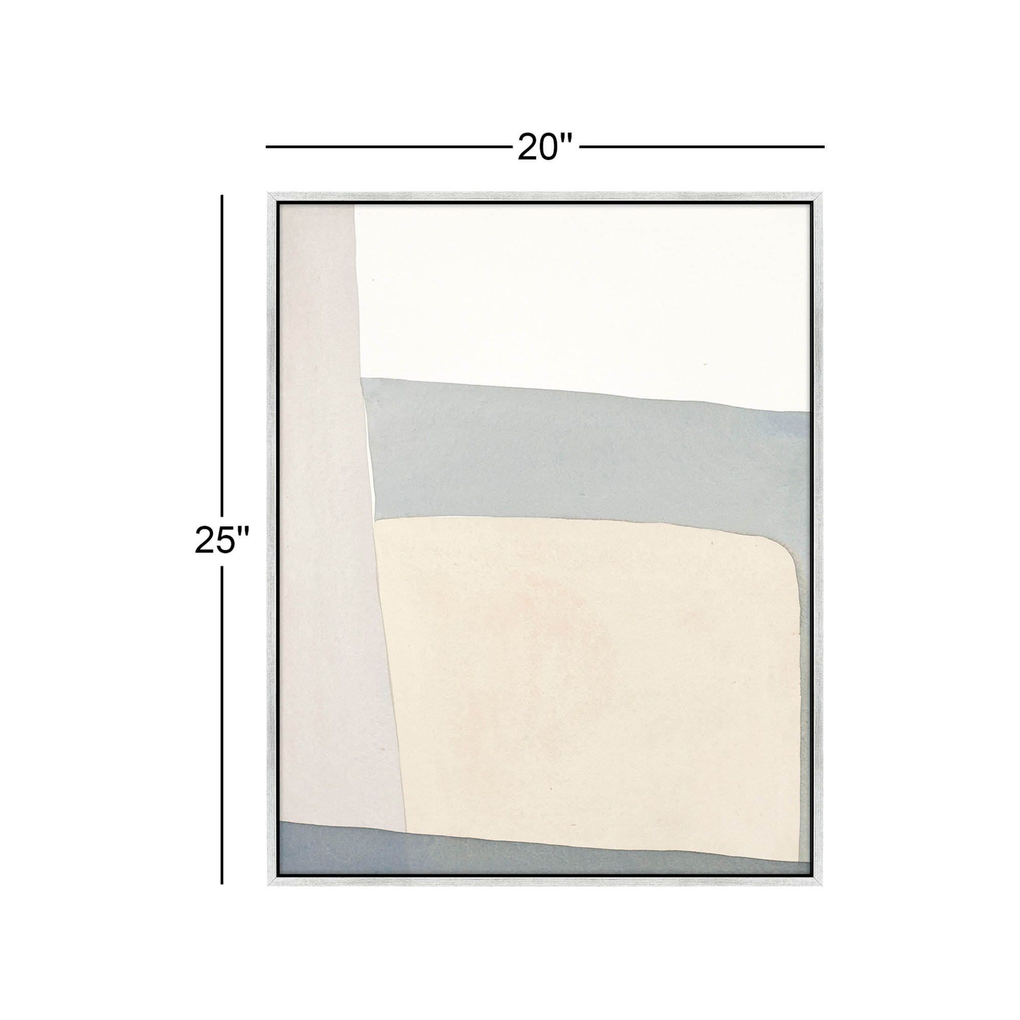 Simple Grey by Julia Balfour, 25" H x 20" W x 1.4" D, Silver Framed Canvas