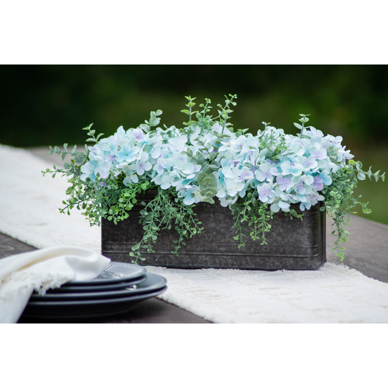 Centres de table mixtes en pot, Bleu, H 20 po x l 10 po x P 9 po