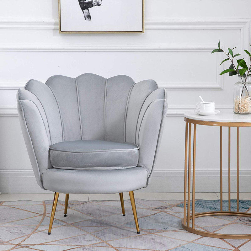 Lipscomb Upholstered Barrel Chair, Grey