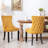 Upholstered Wing-Back Dining Chair with Backstitching Nailhead Trim and Solid Wood Legs,Set of 2, Golden