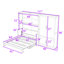 Grand lit escamotable en bois avec tablettes-1420876881