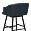 Tabouret de bar pivotant Kazuya bleu orageux en similicuir, hauteur comptoir ou bar-2087984474